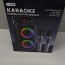 Bluetooth Speaker with 2 Wireless Microphones - Big Party Speaker for Adults Kids Karaoke with Lights - Portable Rechargeable Home Theater Systems Support TWS/AUX/USB/TF Card for Home Party Gift