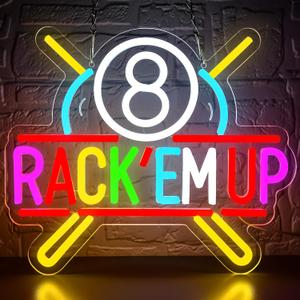 Billiards Neon Sign for Wall Decor Pool LED Neon Light for Man Cave Dimmable Billiards LED Sign for Bedroom Pool Game Room Bar Billiard Club Party Decor Gifts for Billiard Lovers Size13.4 * 11.4inches(JTD278)