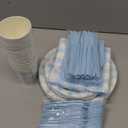 168Pcs Gingham Party Supplies for 24 Guests Thick Paper Plates and Napkins Knives Spoons Forks Cups Disposable Party Set Cutlery for Dinner Baby Shower Wedding Favor(Blue)