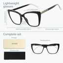 CCVOO Trendy Reading Glasses for Women, Oversized Blue Light Readers, Cheaters Eyeglasses, Stylish Square Cat Eye Glasses