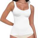 EUYZOU Womens Shapewear Tummy Control Squre Neck Seamless Compression Tank Tops for Women Slimming Body Shaper Camisole, Large