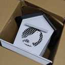 Kingsyard Metal Bird Feeder for Outdoors Hanging, Wild Bird Feeders with Weatherproof Roof & Seed Tray for Cardinal Finch Chickadee, White