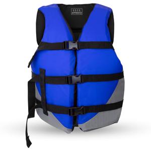 MW Adult Universal Life Vest, USCG Approved Type III Life Jacket for Adults, Great for Boating, Fishing, Tubing, & Other Water Sports. (Blue, Oversize 2XL-5XL)