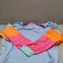 Apvirdy Womens Colorblock Patchwork Long Sleeve Loose Top Casual Crew Neck Tee Shirt 2025 Trendy Tops Medium