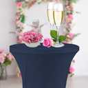 meioro Cocktail Table Covers Navy, 32x43 Inch Highboy Spandex Fitted Tablecloth for Round Tables, Stretch Square Corners High Top Cocktail Table Cover for Party Bar Wedding Birthday Banquet Outdoor