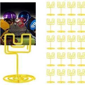 24 Pcs Football Centerpieces for Table Football Goal Post Decoration 1.97 Inch Picture Holder Party Table Number Holders Picture Display Stands for Sports Themed Birthday Party Supplies