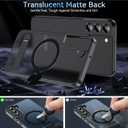 OWKEY Magnetic for Samsung Galaxy S22+ Plus Phone Case with Adjustable Stand, Galaxy S22+ Plus Case [Shockproof Military Grade Drop Protection] Translucent Matte Back Samsung S22 Plus Case, Black