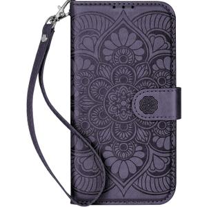 Wallet Case for Galaxy S22 Ultra, [RFID Blocking] Protective PU Leather Flip Cover with Card Slot Cash Pocket for Galaxy S22 Ultra (Dark Purple)