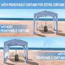 UPWELL Beach Tent Easy Set Up Canopy Sun Shelter Shade with UPF 50+UV Protection Portable Beach Umbrella Outdoor Sunwall with Sand Pockets for Fishing Backyard Camping (Blue Stripe)