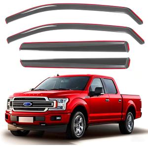 in-Channel Window Visors Rain Guards Fits Ford F150 2015-2025 SuperCrew, Window Deflectors Vent Visors for 2017-2022 F250 F350 F450 F550 Crew Cab, 4 Full-Size Doors