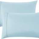 Bedsure Light Blue Pillow Cases Set of 2 - Polyester Microfiber Pillowcase 2 Pack,Super Soft and Cozy Cooling Pillow Case Covers with Envelop Closure,Easy Care Fade Resistant,Queen,20x30 Inches (11 - Winter Sky)