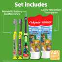 Colgate Kids Minecraft Toothbrush and Kids Toothpaste Gift Set, Includes Minecraft-Themed Battery Toothbrush, 2 Bubblegum Flavored Fluoride Toothpastes, and 2 Manual Toothbrushes