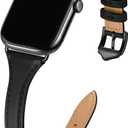 WFEAGL Leather Bands Compatible with Apple Watch Band 42mm(Series 3 2 1) 44mm 45mm 46mm 49mm Women, Top Grain Leather Strap Slim Thin Replacement Wristband for iWatch Ultra SE 3 2 1 Series 11 10 9 8 7 6 5 4 3 2 1