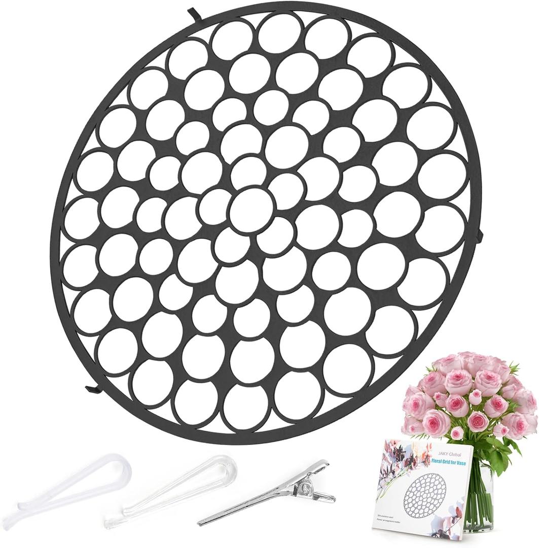 Flower Arrangement Holder 7in Floral Grid Flower Frog Arranging Tool Wire Arranger Twist for Vase Floral Ikebana Stems Holder Bouquets Plant Fixation(7in Black)