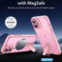 ESR for iPhone 16 Case with Kickstand, Compatible with MagSafe, Magnetic Military-Grade Shockproof Fully Adjustable Flickstand Phone Case, Boost Series, Frosted Pink