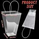 Yexiya 12 Pcs Floral Bags Large Clear Flower Bouquet Bag Bulk with Handle Mother's Day Transparent Florist Wedding Gift Packaging Plastic Gift Birthday Valentine's, 11.4 x 5.9 x 16.7 In (Clear Edge)