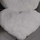 Unittype 2 Pcs Heart Pillows 20 x 15.7 Inch White Heart Shaped Throw Pillows Cute Faux Bunny Fur Decorative Fluffy Soft Plush Gift for Women Mom Bride Mother's Day Wedding Anniversary Bedroom Decor