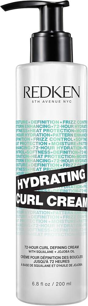 Redken Hydrating Curl Cream  72 Hour Curl Definition, Heat Protection up to 450°F, Hydrates & Reduces Frizz, With Squalane & Jojoba Oil