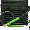 3/8" 4800PSI Pressure washer hose 50ft for cold and hot water Max 248F with 3/8"quick connect Kink resistant Steel Wire Braided Power Washer Hose with M22 14mm AdapterGreen