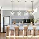 Glass Pendant Lighting for Kitchen Island Foyer 2 Pack Nickel Clear 8 Inch