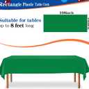 YSYJ 12 Pack Green 54 x 108 Inch Disposable Plastic Tablecloths Rectangle Table Cloth Plastic Table Cover for Parties