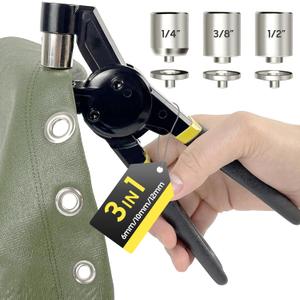 Grommet Tool Kit 1/2 1/4 3/8 Multi-Size Hole Punch, 600 Pcs Heavy Duty Grommets Tool Kit, Eyelets and Grommets for Tarps, Fabric Rings, Leather, Tents, Vinyl, Canvas and so on