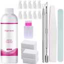 Acetone Gel Nail Polish Remover Kit Nail Tools Set 120ml Soak Soaking Off DIpping Powder Acrylic Nails Poly Hard Builder Gel Remover Acrylic Powders Manicure Pedicure Removal For Home Salon Use