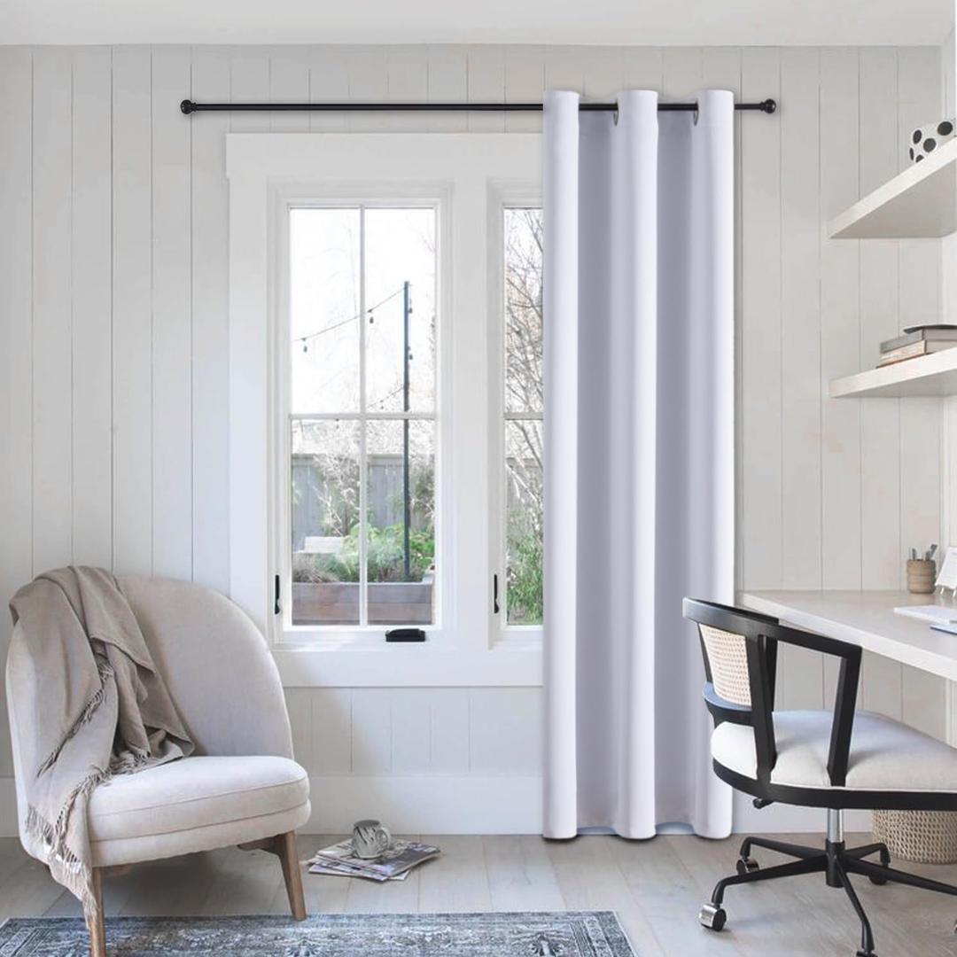 ChrisDowa Grommet Blackout Curtains for Bedroom - Thermal Insulated Room Darkening Curtains for Living Room (1 Panel Set, Greyish White, 42W x 84L)