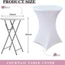 HAORUI 10 Pack Spandex Cocktail Table Covers, Fitted Round Highboy Stretch Table Cloths for Party, Bar, Wedding, Birthday, Banquet (White, Fit for 30-32" Diameter x 42" Height Tables)