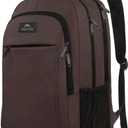 MATEIN 32L Laptop Backpack, Water Resistant School BookBag Fits 15.6 Inch Laptop Computer, Sturdy Personal Item Bag Casual Travel Daypack Carry on Underseat Luggage Backpack for Airlines, Brown