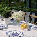 Kochorie 36 Pieces White & Blue Floral Disposable Plastic Plates, 10.25" and 7.5" Dinner and Dessert Plates Serving Dish Tray Heavy Duty Party Tableware Supplies for Weddings Birthdays