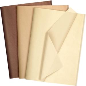 Fuutreo 300 Sheets Tissue Paper Bulk 14 x 20 Inch Kraft Wrapping Tissue Papers for Gift Bags DIY Crafts Weddings Birthday Party Gifts Decoration Supplies(Brown Series)