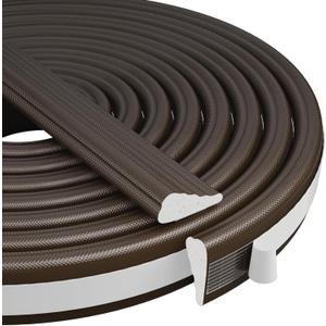 3Pcs196" Wedge-Shape Foam Window Weather Stripping Door Seal Strip,Soundproofing Frame Insulation Tape for Exterior Front Door,Noise Cancelling Window Inserts,Door Gap Filler Light Blocker,Brown