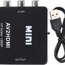 A sixx AV to HDMI Converter, Mini Black USB Video Converter, for Set-top Box DVD(Black)