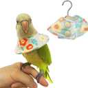 Bird Collars for Monk Parakeets, Quaker Parrot Feather Plucking Soft Collar, Parrot Recovery Cones Sun Conure Neck Feather Protection Anti-Bite Collar with Hanger (Flower)