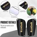 Syhood Soccer Shin Guards for Kids Youth Teens Adults Shin Pads and Sock Sleeves for 3-15 Years Old Children Boys Girls Protection Gear EVA Cushion Protection for Soccer Football Game (Small, Black)