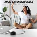 Kxable 3.5mm Aux Cable 35 Feet, Long Male to Male Auxiliary Audio Cord, Preminun Gold Plated Compatible with Headphones, iPods, iPads, iPhones, Home/Car Stereos with 5 Cable Ties