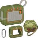 JCHPINE Silicone Cover and Hard Travel Case for JBL Go 4 Ultra Portable Bluetooth Speaker, Accessories for JBL Go 4 Pro Sound Bluetooth Speaker Stand Up Holder (Squad Case)