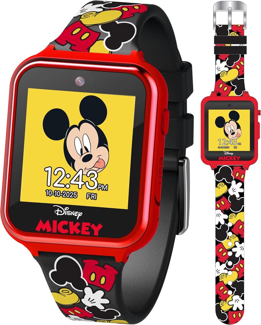 Disney Mickey Mouse Kids Smart Watch Touchscreen with Camera Games Voice Recorder Stopwatch Alarm Timer Fitness Tracker Calculator  Fits Wrist Sizes 5.5" to 8"