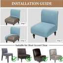 FUANGUI Armless Accent Chair Cover Slipcover, Stretch Spandex Chair Covers for Living Room Removable Washable for Armless Chair Furniture Protector