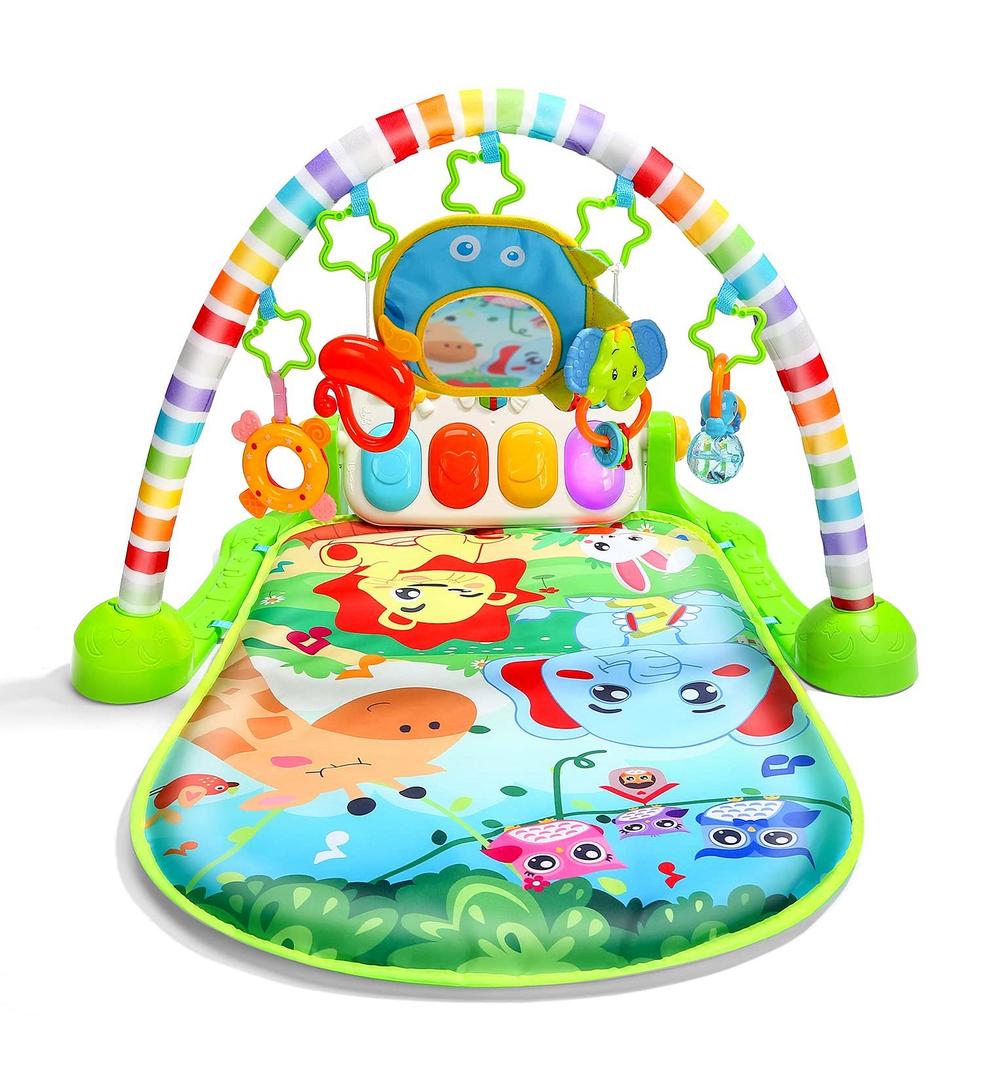CUTE STONE Baby Gym Play Mat , Kick and Play Piano Gym, Musical Activity Center for Infants Toddlers