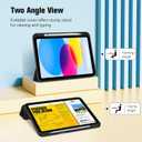 ProCase for iPad (A16) 11th Generation 11 Inch 2025/ iPad 10th Generation 10.9 Inch 2022 Case with Pencil Holder, Hybrid Cover with Soft TPU Back, Supports Touch ID, Auto Wake/Sleep -Black