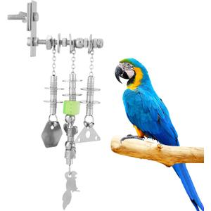 Lulu Buddy's Indestructible Metal Parrot Chew Toy - Swing Links & Melodic Chains for Macaws, African Greys, Amazons - Stainless Steel Cage/Outdoor Enrichment for Intelligent Large Parrots (LB-QG-901)