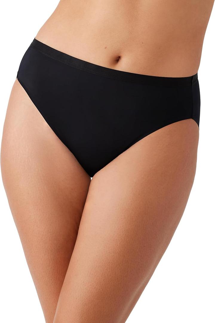 Wacoal womens Inner Sheen Hi Cut Brief (Large, Black)