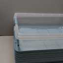 Hefty 72 Quart Hi-Rise Storage Bin with Lid, Stackable Plastic Container Tote for Home, Office, and Classroom Organization, 6 Pack, Smoke Blue