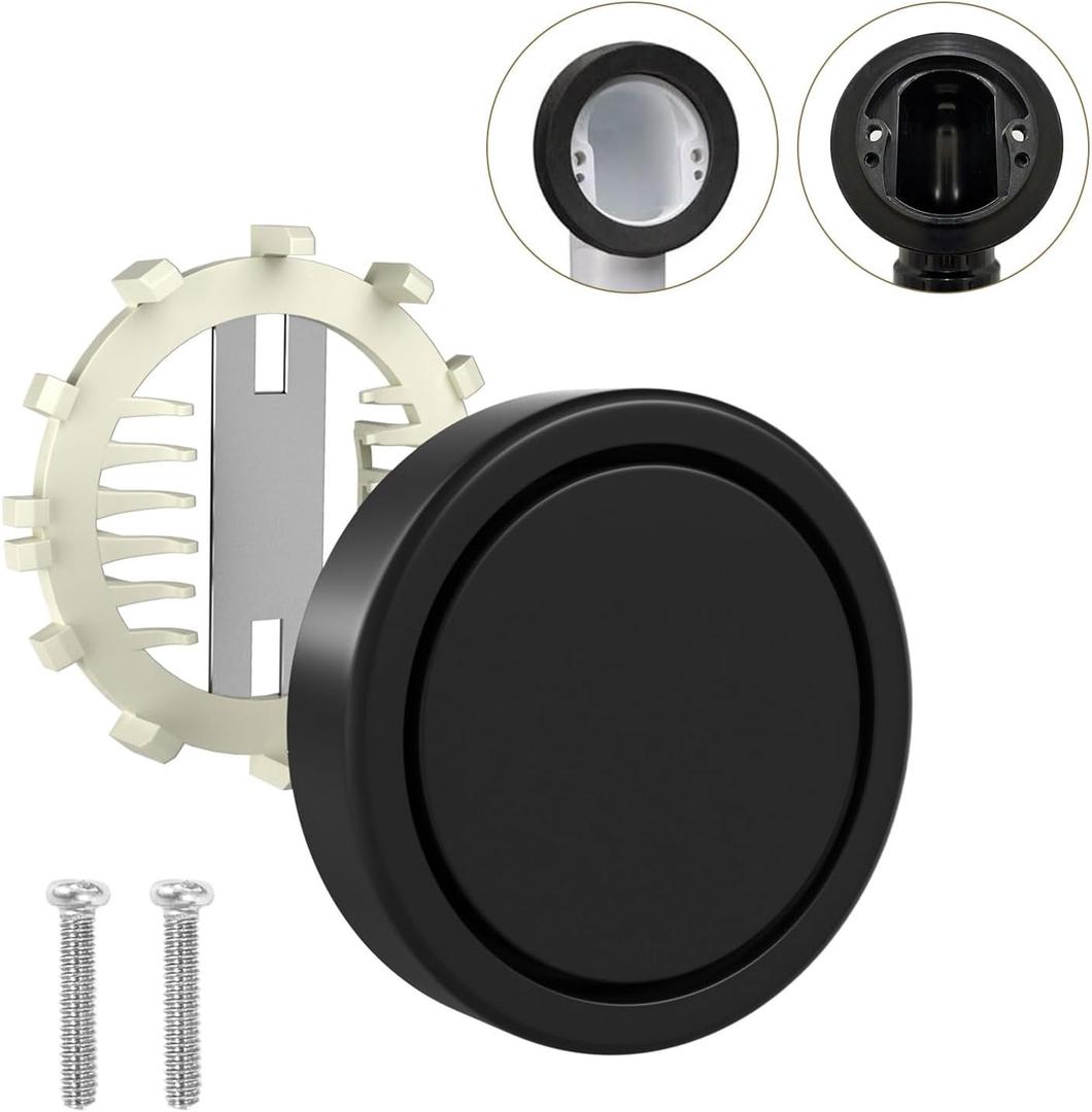 Bathtub Overflow Cover 2-Screws on, 3.55" ABS Plastic Tub Overflow Plate with Hair Catcher, 2-Hole Tub Overflow Drain Faceplate Replacement Overflow Cap for Alcove Bathtub (Matte Black)