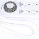 Southwire Woods Indoor 8-Outlet Power Strip Timer - Power Strip with Built-In Mechanical Timer - Programmable Outlet Strip - Grounded Outlets - Daily Power Control - White