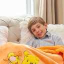 NEWCOSPLAY Kids Blanket 3D Cartoon Embroidered Sherpa Blanket Plush Warm for Boys Girls (Yellow and Orange Colorful, (50"X60"))