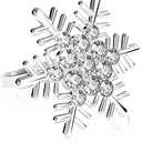 ZeeDix Set of 8 Sliver Snowflake Christmas Napkin Rings for Dinning Table Setting- Rustic Dinner Tables Setting Decoration for Wedding Receptions, Christmas, Thanksgiving Holiday Party Dinner Parties