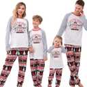 Family Christmas PJs Matching Sets, Cute Holiday Pajamas Printed Top and Pants, Xmas Jammies for Couples/Men/Women (White, XXL)